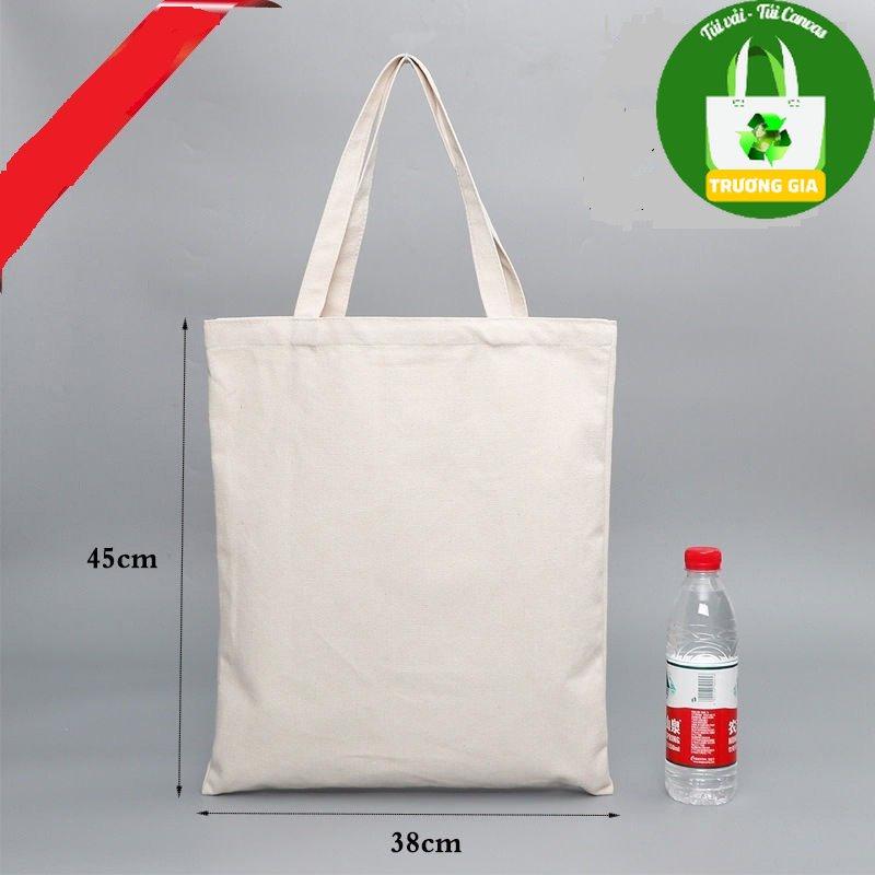 Túi vải canvas màu trắng nhiều kích thước Trương Gia Túi Vải - Túi Canvas - 33cmx38cmx10cm lùn, 33cmx38cmx10cm lùn