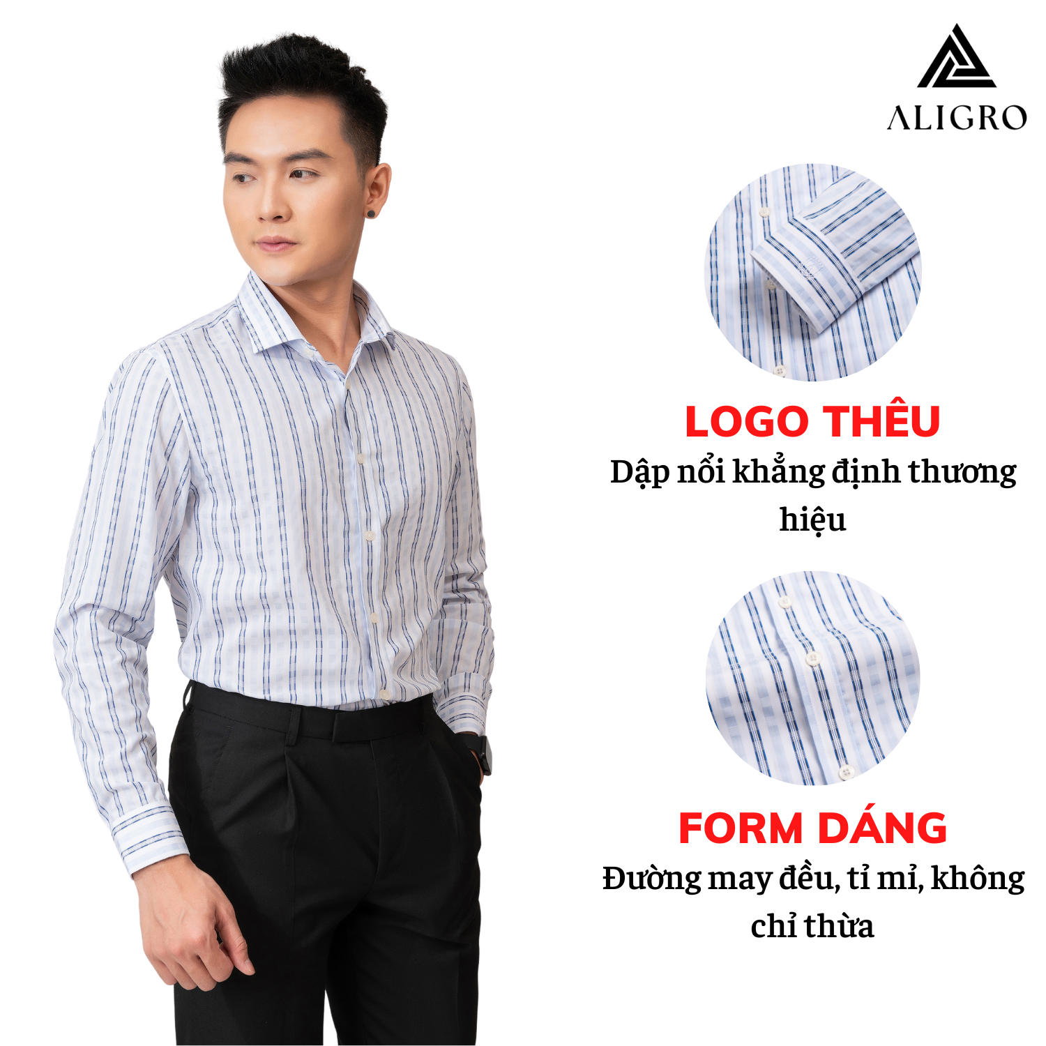 Áo sơ mi nam dài tay ALIGRO chất liệu bamboo cao cấp mềm mịn, kháng khuẩn, chống tia UV ALGS219