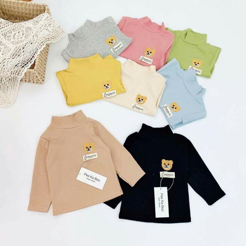 Set áo Peekaboo cotton len cổ 3 phân- quần áo trẻ em