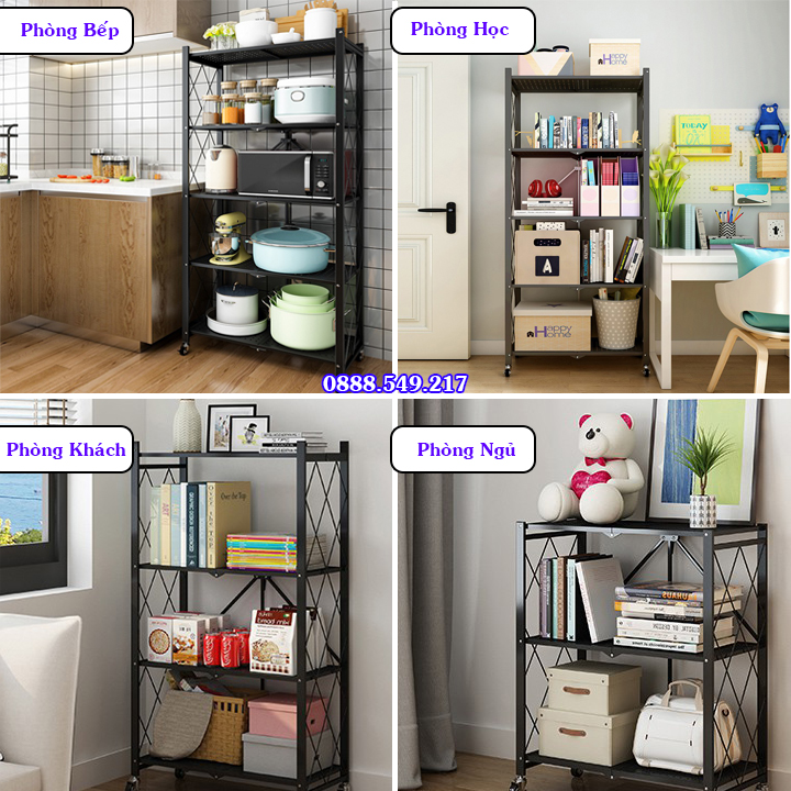 Kệ để đồ nhà bếp đa năng Kệ để phòng khách, Giá để đồ tiện ích có thể gấp gọn