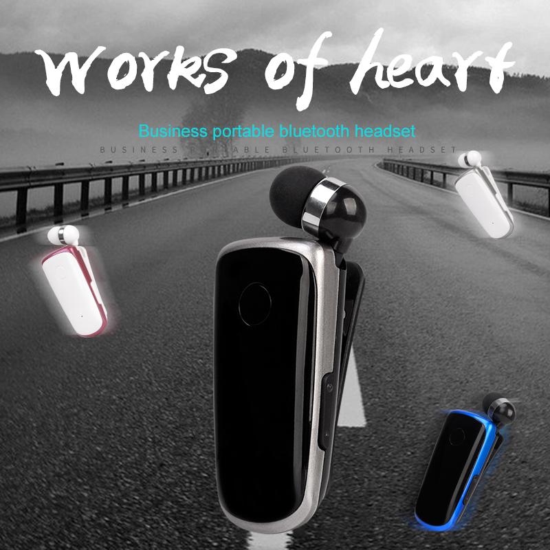 Mini Không Dây Rút Di Động Bluetooth Tai Nghe Cuộc Gọi Nhắc Nhở Rung Mặc Kẹp Thể Thao Chạy Bộ Tai Nghe Rảnh Tay Hoa Sen