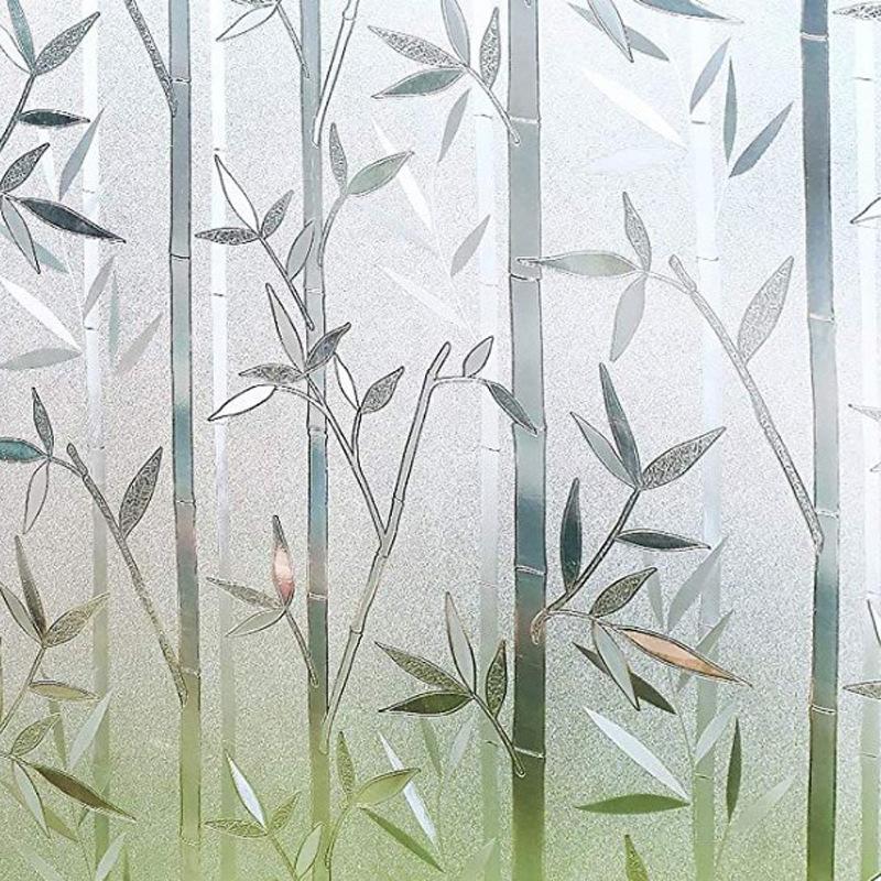 Phim màu cửa sổ tre Phim màu kính Frosted Privacy Window Decal Trang trí 45*200 cm