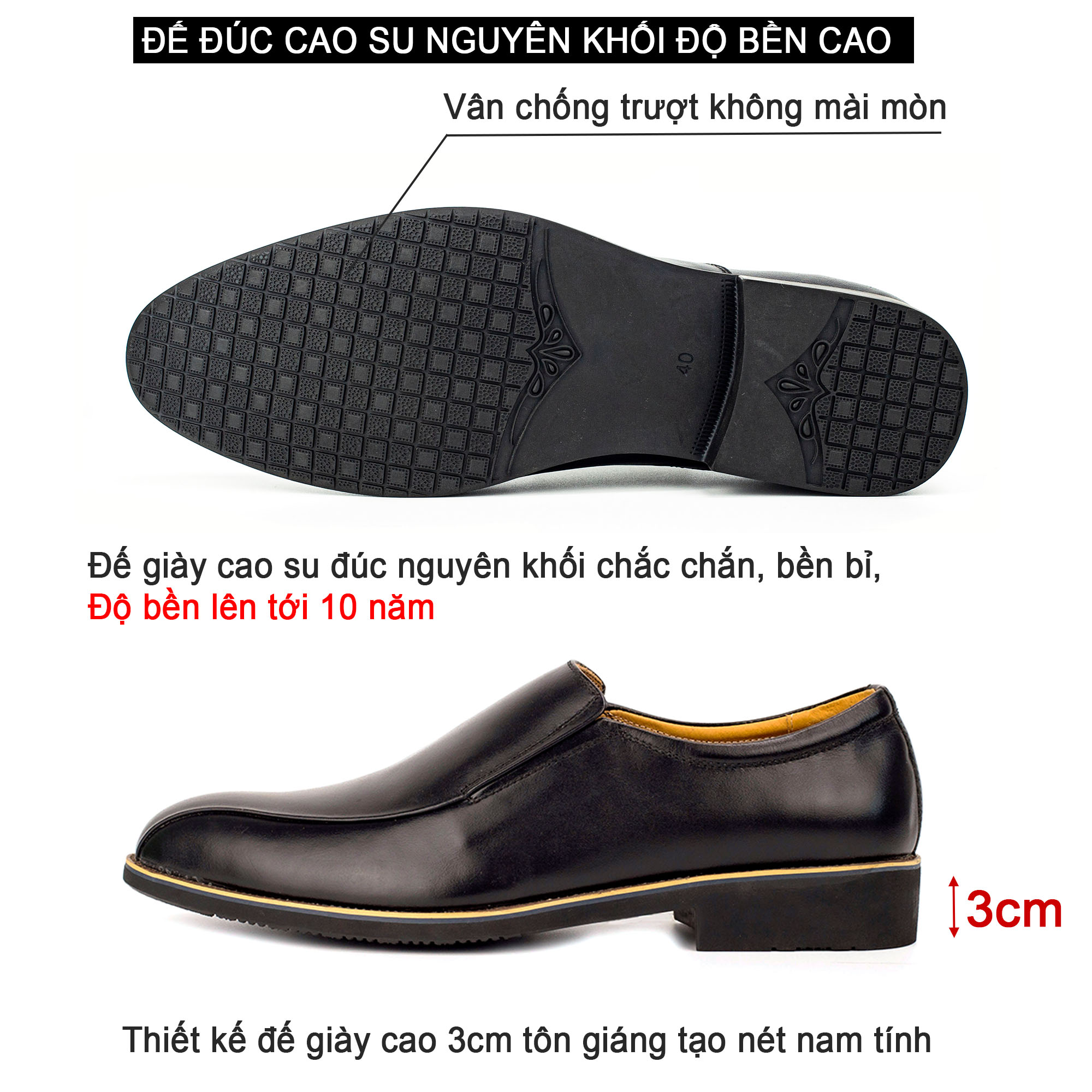 Giày lười da nam công sở Bụi Leather G110 - Da bò Nappa cao cấp - Bảo hành 12 tháng