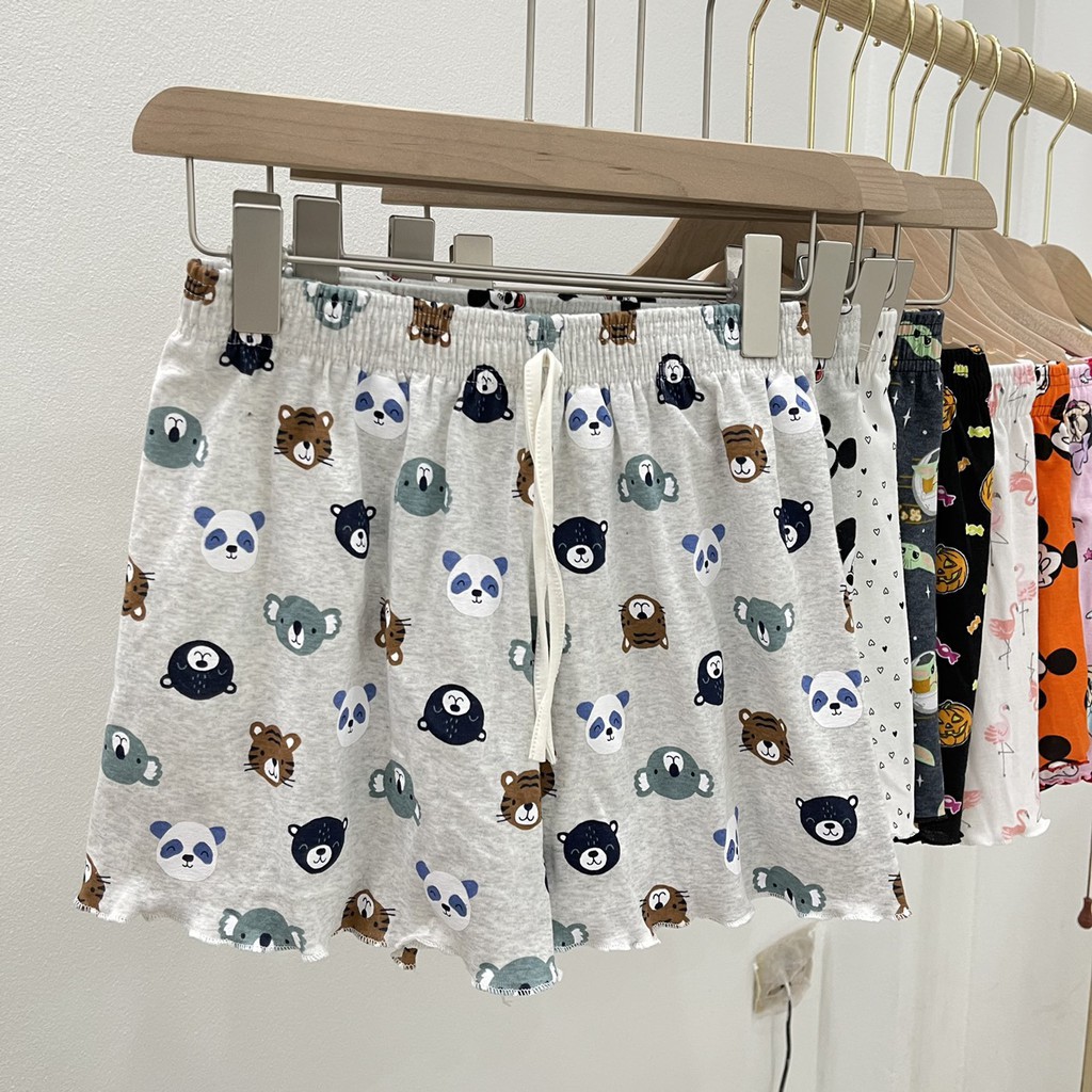 Quần đùi cotton Thái HỌA TIẾT HOẠT HÌNH cho bạn nữ cực cute nha các nàng