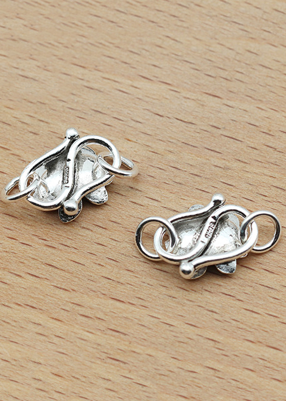Combo 2 cái charm bạc móc khóa hình hoa sen kết vòng tay, dây chuỗi - Ngọc Quý Gemstones