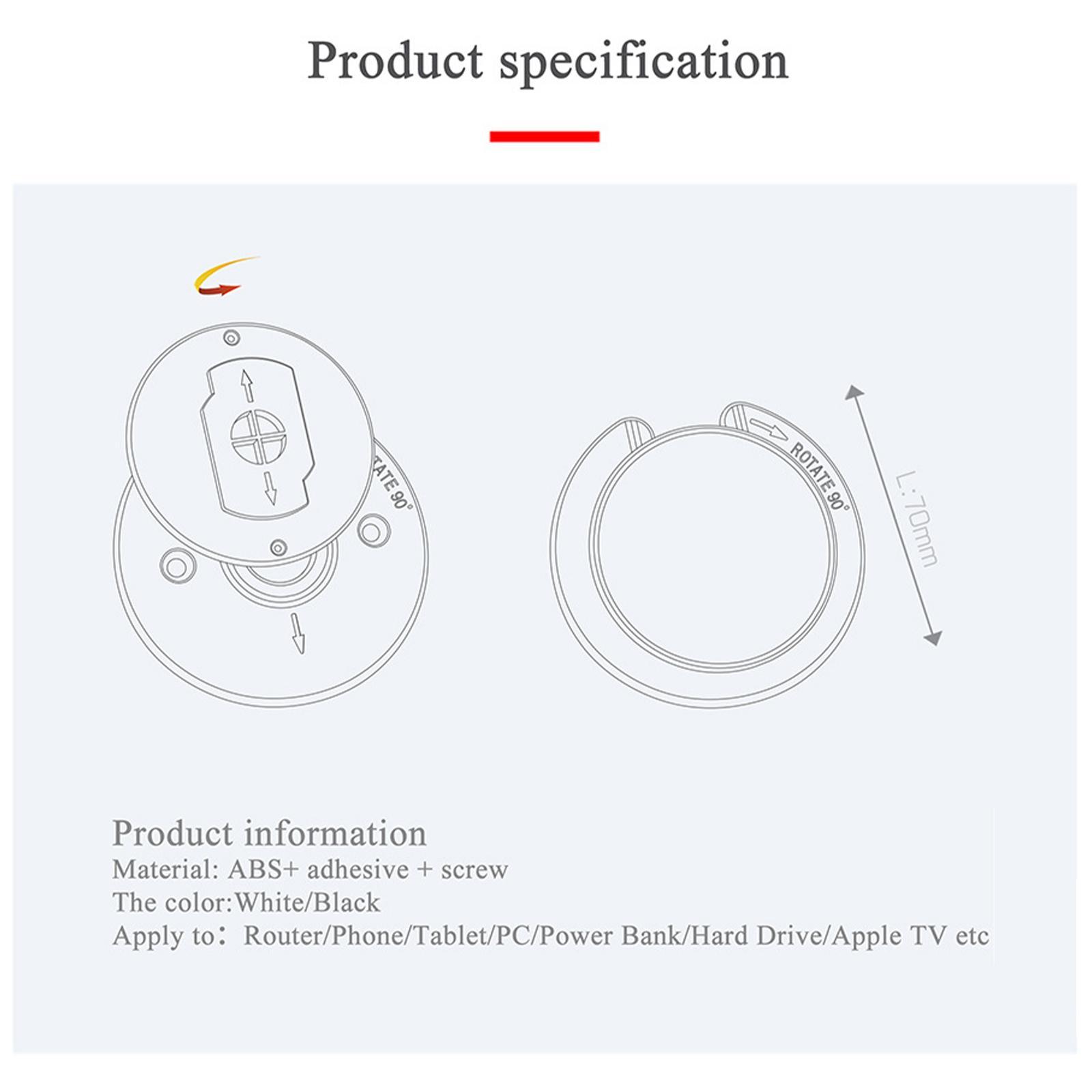 Wall Mount Tablet Bracket 90 Degrees Rotatable Tablet Holder for Laptop Router Living Room