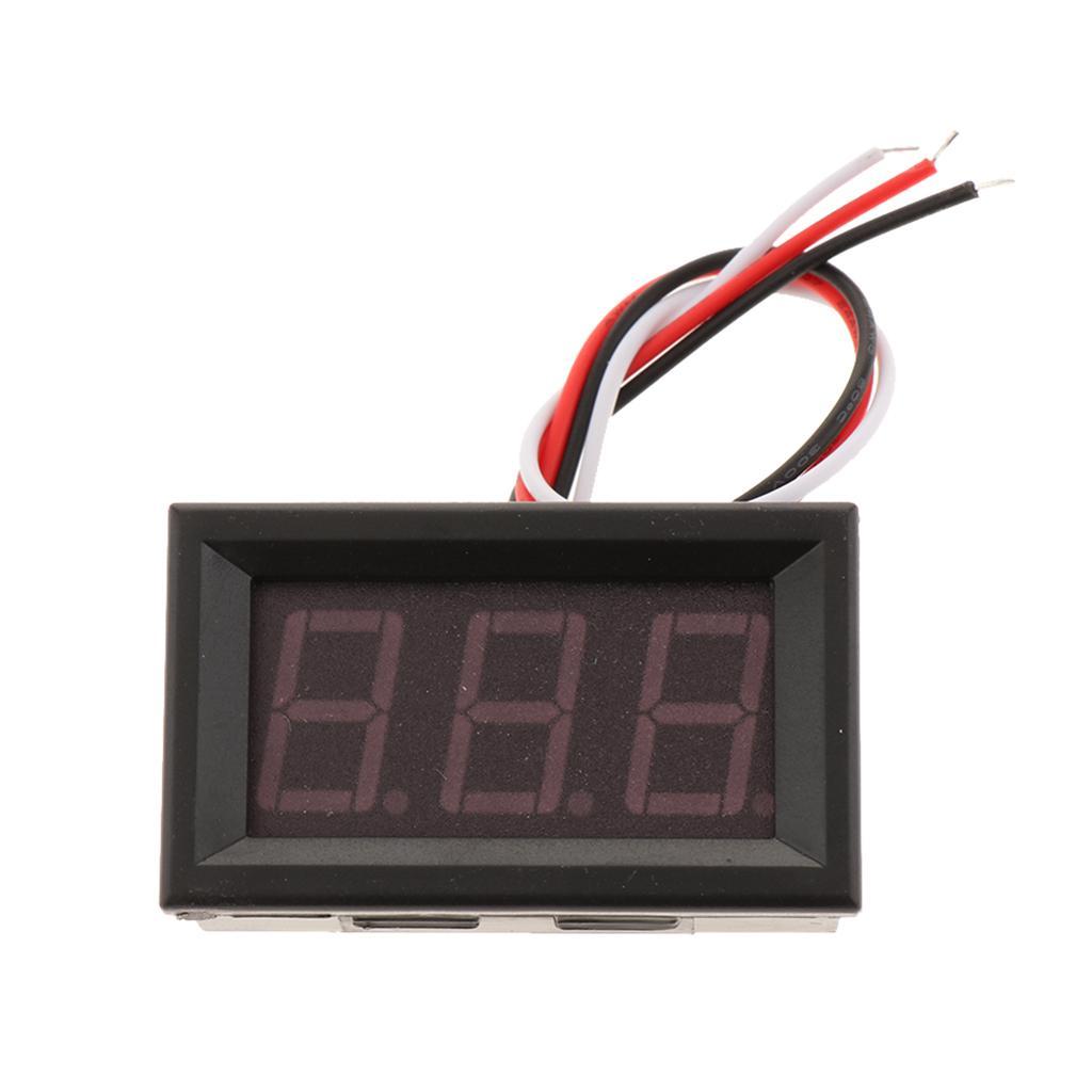 DC 0-30V 3-wire Voltage Meter LED Digital Voltmeter W/ Reverse Protection