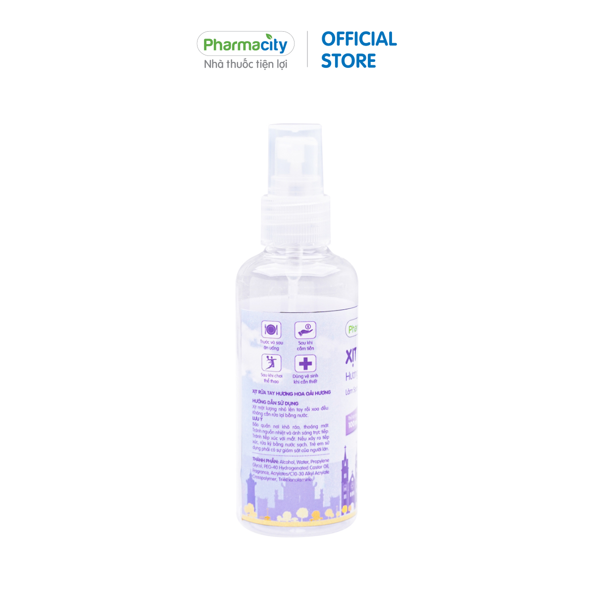 Xịt rửa tay khô Pharmacity (100ml)