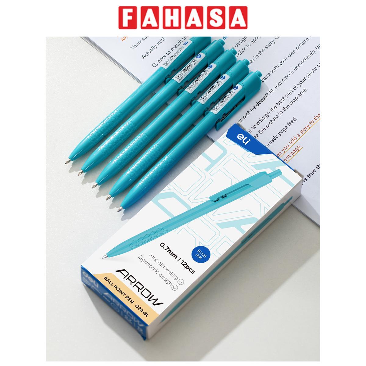 Bút Bi Dầu 0.7 mm - Deli EQ24-BL - Mực Xanh