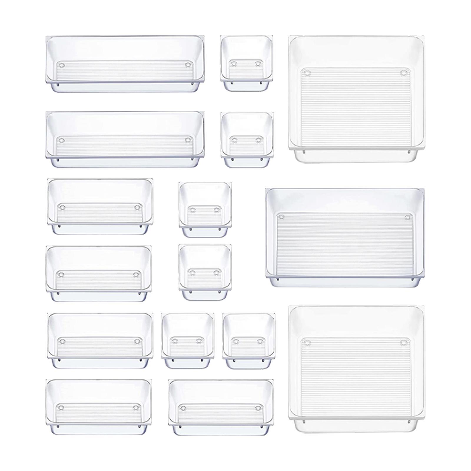 Drawer Organizer with Non Slip Silicone Pads Drawer Organizers Set for Kitchen Utensils