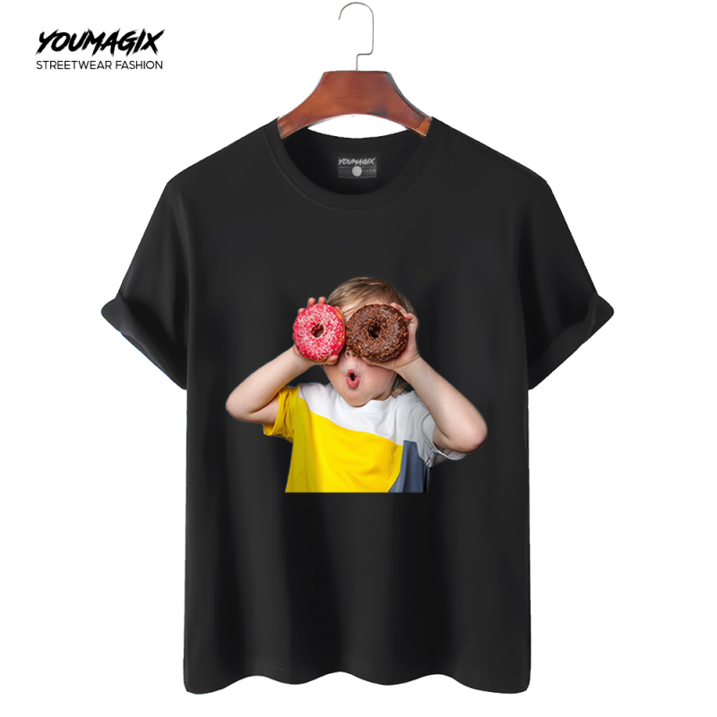 Áo Thun Tay Lỡ Form Rộng Unisex 100% Cotton In Hình BBaby Face Donuts