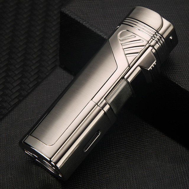 Vỏ Hột Quẹt Bật Lửa khò 4 tia Cực Mạnh Lubinski SK8 kiêm đục, hiển thị mức nhiên liệu, đẹp độc lạ - dùng gas cao cấp