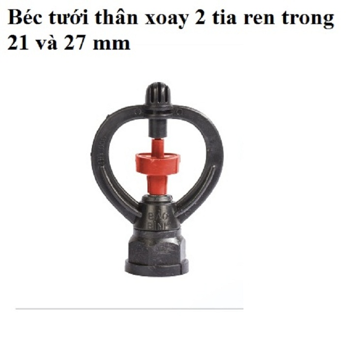 Bộ 10 béc tưới cây phun mưa thân xoay 2 tia răng trong 21, 27mm