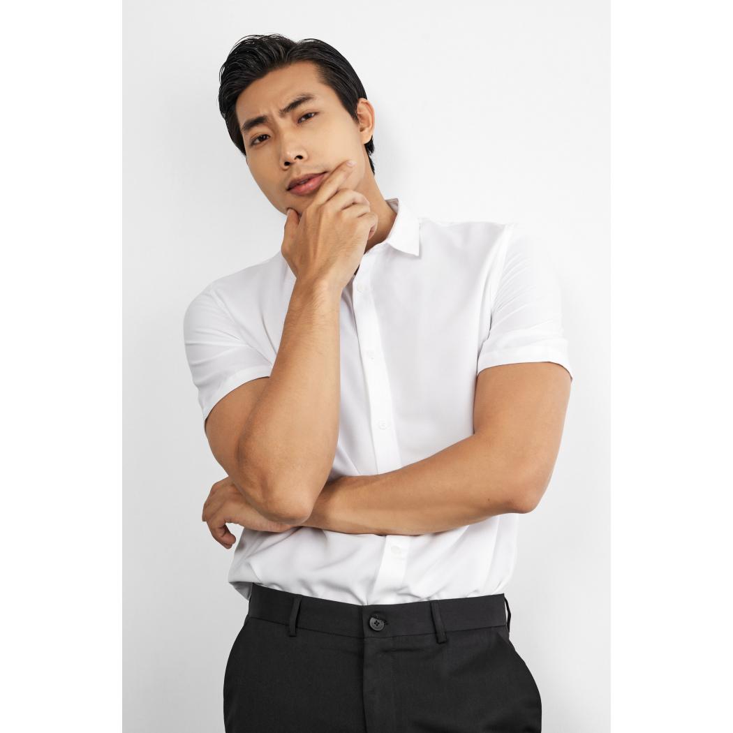 Áo Sơ Mi Tay Ngắn Nam Sợi Coffee Form Fitted - 10S22SHS010CR1 | LASTORE MENSWEAR