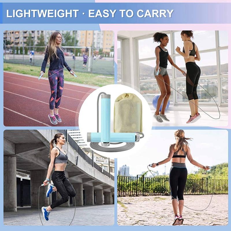 Dây Nhảy Có Trọng Số Tay Cầm Tập Luyện Nhảy Dây Cho Thể Dục Tập Thể Dục Quyền Anh Có Thể Điều Chỉnh Nhảy Dây