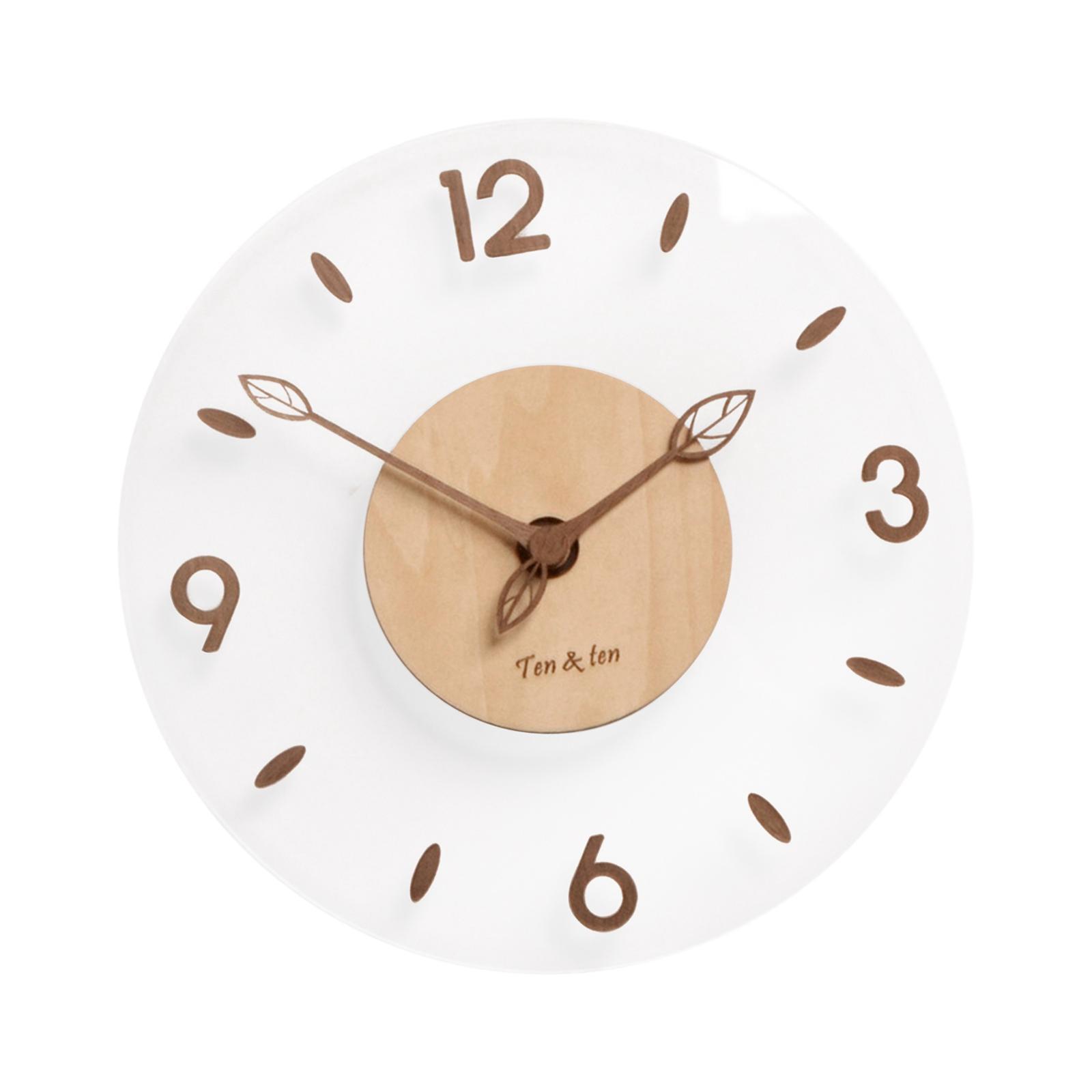 Wood Acrylic Wall Clock Silent Decorative Round Clocks for Shop Decoration