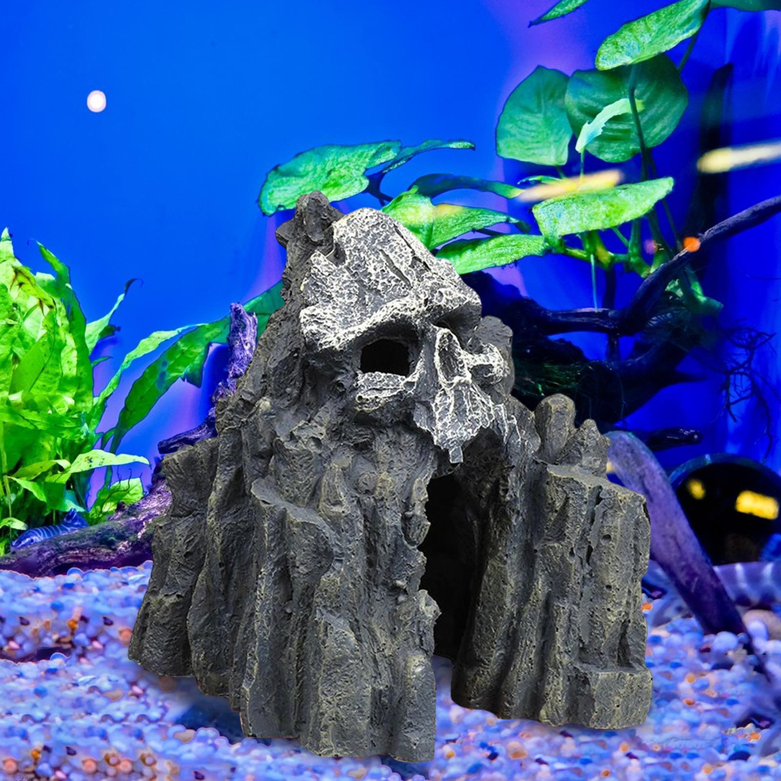 Skull Mountain Decor Rock Cave Aquarium Decoration Landscape Supplies Stone