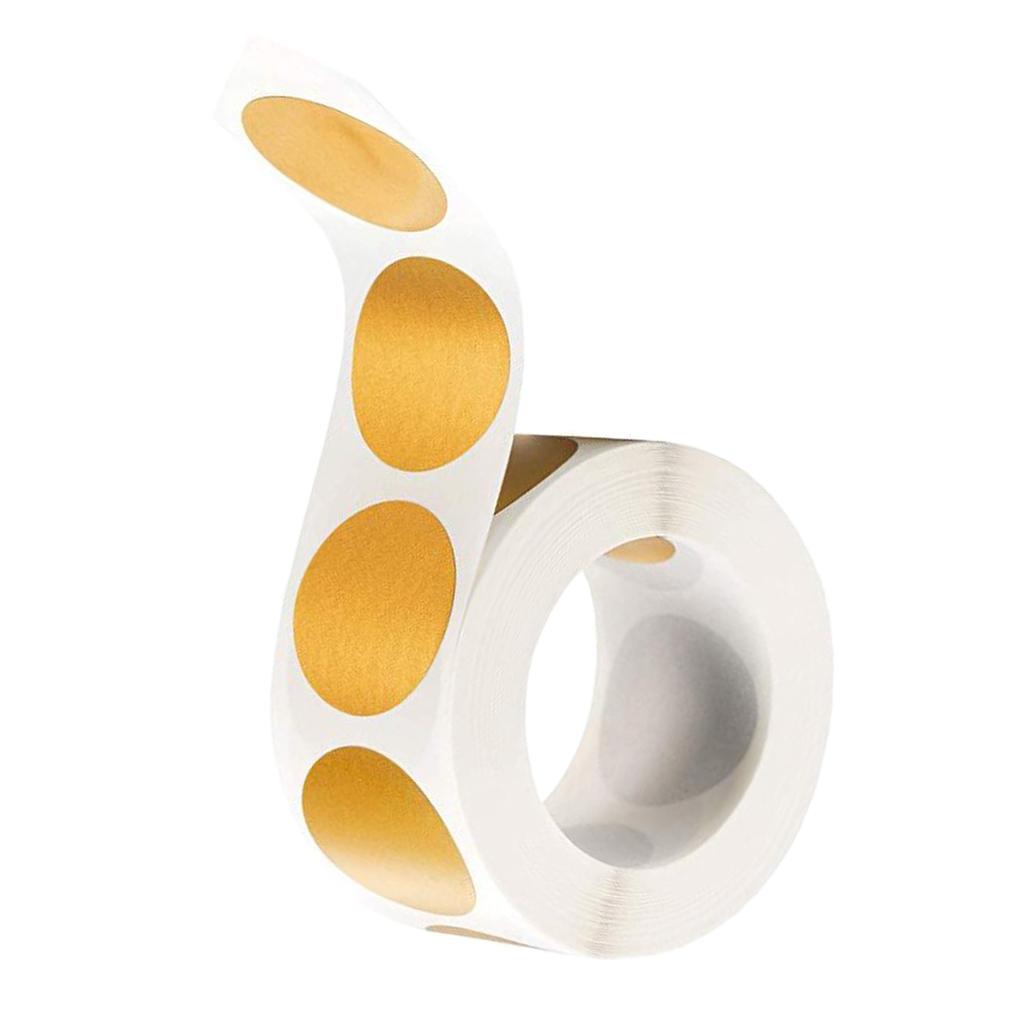 Bộ 300 Giấy Kraft Vàng Scratchable Nhãn Dính Hải Cẩu Miếng Dán Tròn