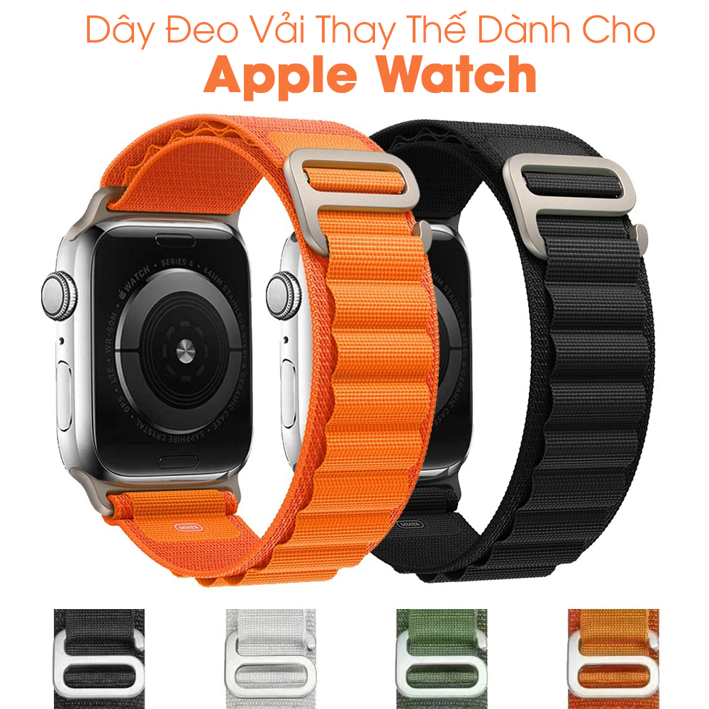 Dây đeo đồng hồ sợi vải sang trọng mềm mại dành cho Apple Watch 49mm 44mm 40mm 45mm 41mm 42mm 38mm 49 44 45 mm Ultra 8 7 6 3 se 8 Handtown - Hàng chính hãng