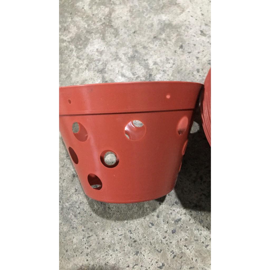 Bộ 10 cái chậu giả đất màu cam đường kính 21cm