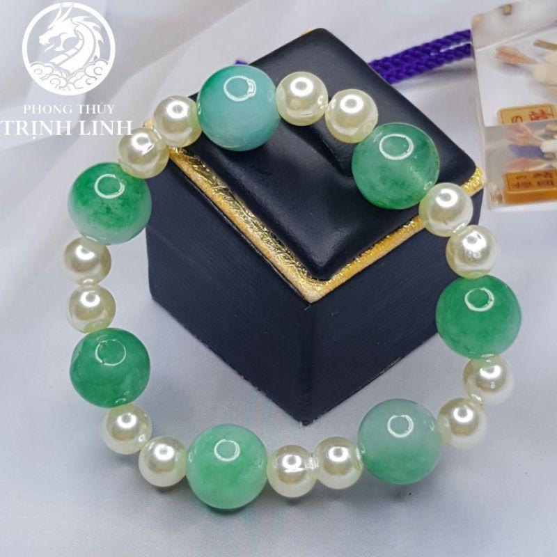 VÒNG CHUỖI HẠT BẸT VÀ HẠT NHỰA XANH LÁ 10LY