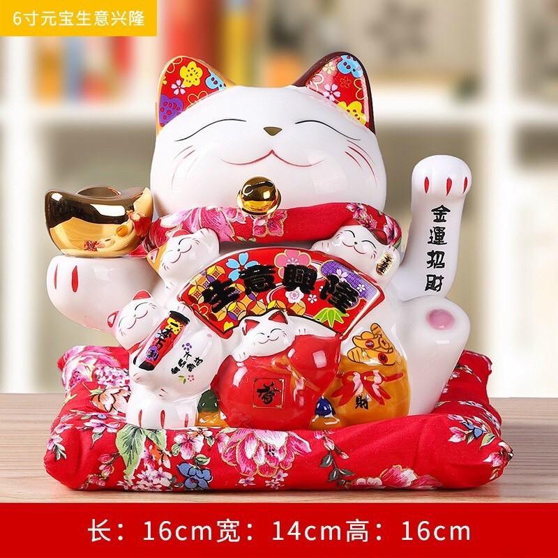 Mèo thần tài, mèo may mắn neko maneki 16cm 6inch