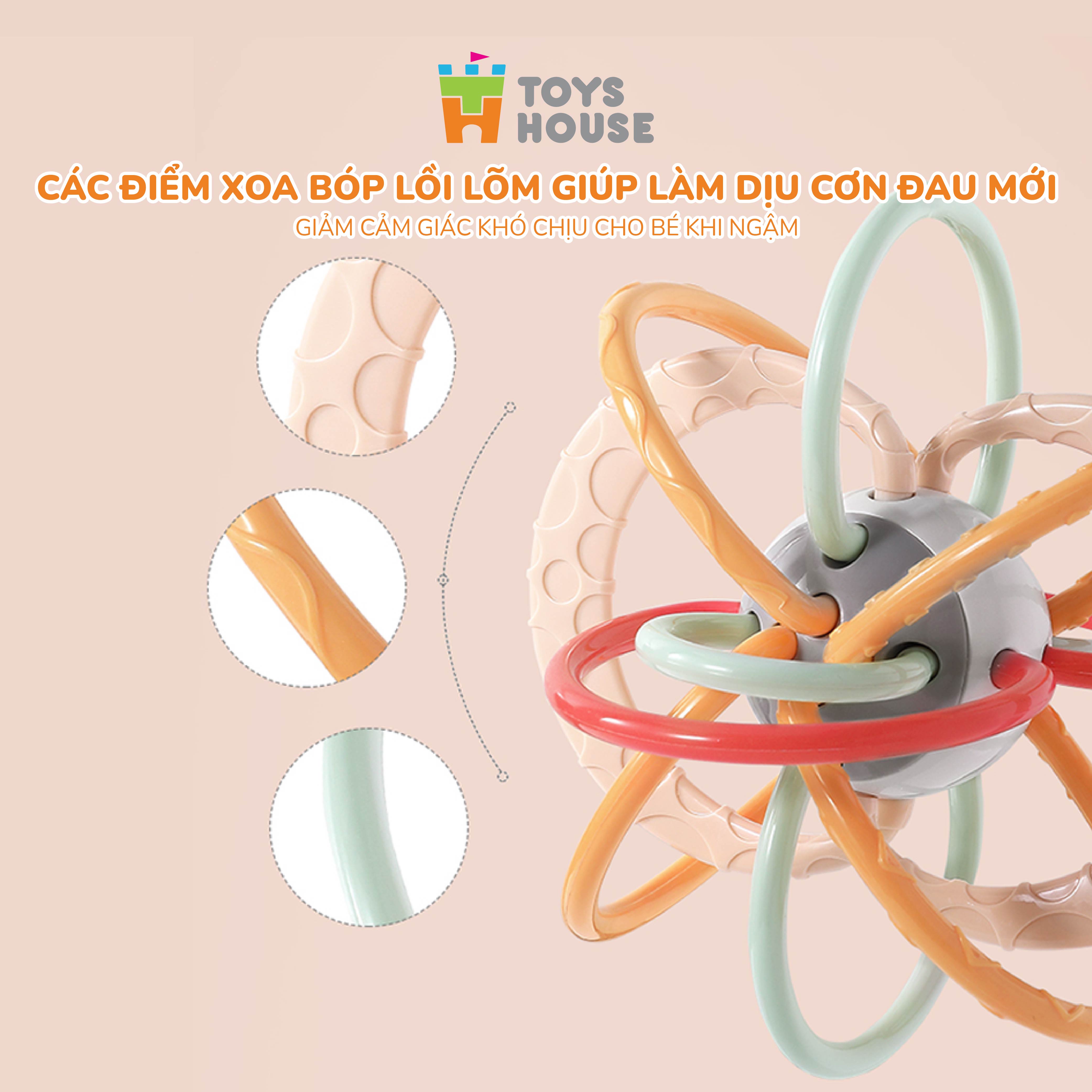 Đồ chơi bóng vòng nhựa mềm kết hợp gặm nướu cho bé ToysHouse 822-86