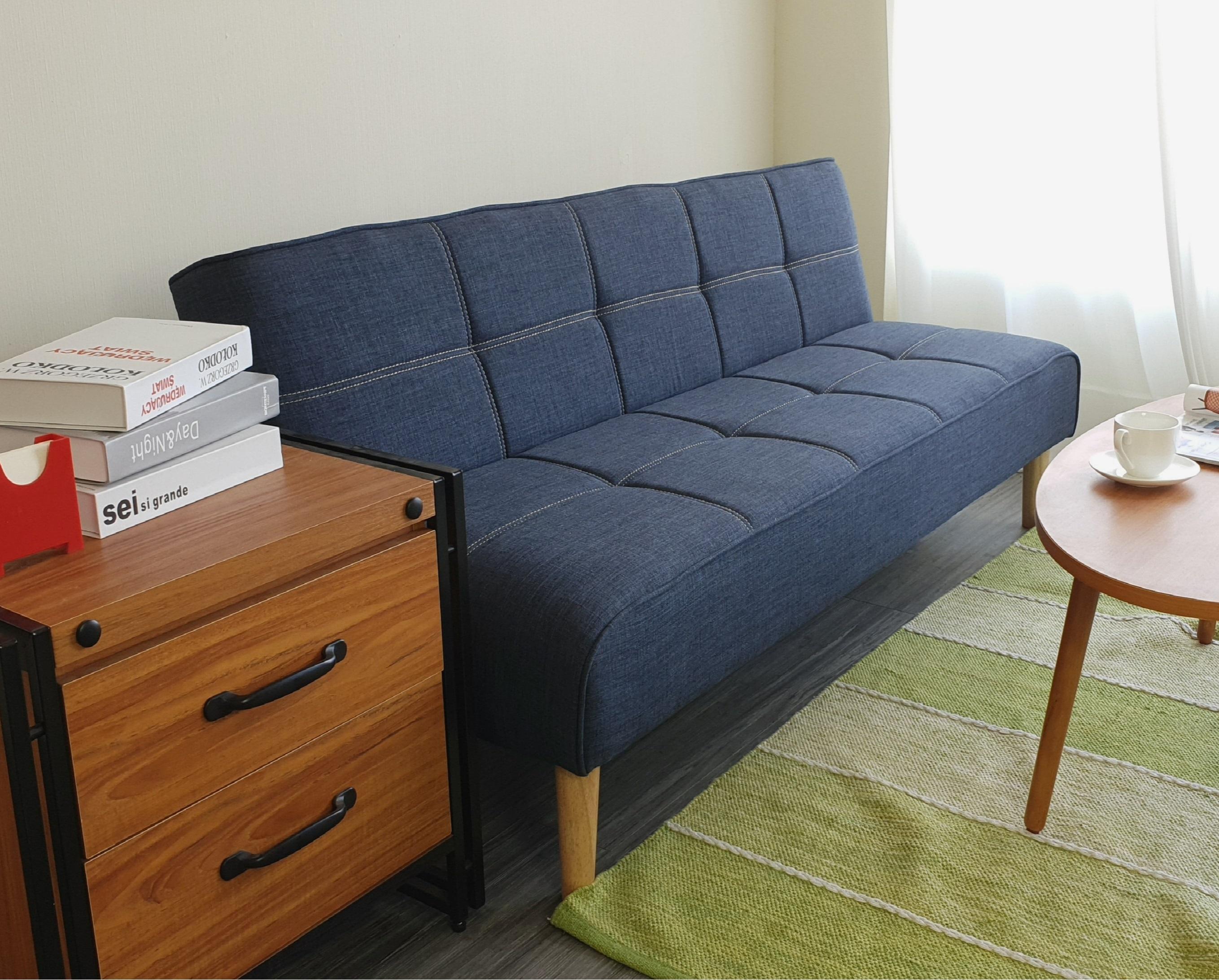 Sofa bed 3 trong 1 Juno sofa chân gỗ màu xanh dương đậm