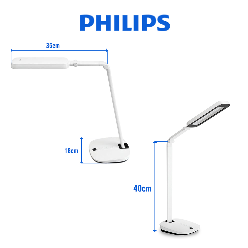 Đèn bàn Philips LED RobotPlus DSK601 RD 13W ánh sáng trung tính 4000K, 4 cấp độ sáng