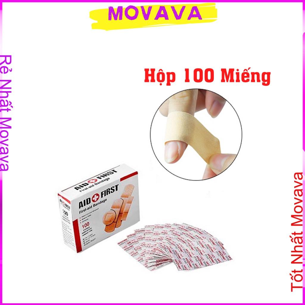 Hộp băng gâu y tế dùng để dán vết thương loại 100 miếng Đủ Size shop Movava - BGYT1