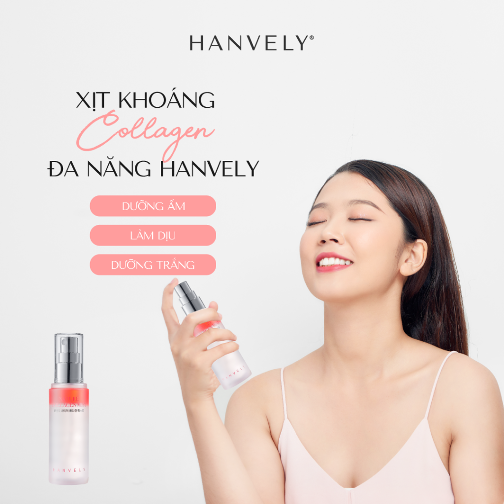 Xịt Khoáng Hanvely Nature Collagen Mist dưỡng ẩm, chống lão hóa, bảo vệ da 80ml