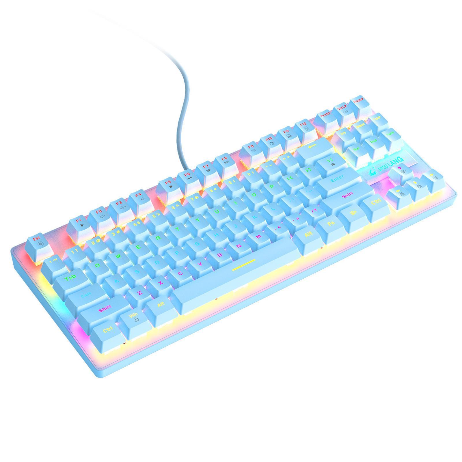 HILABEE Wired USB Mechanical Gaming Keyboard Detachable Panel Rainbow Backlit