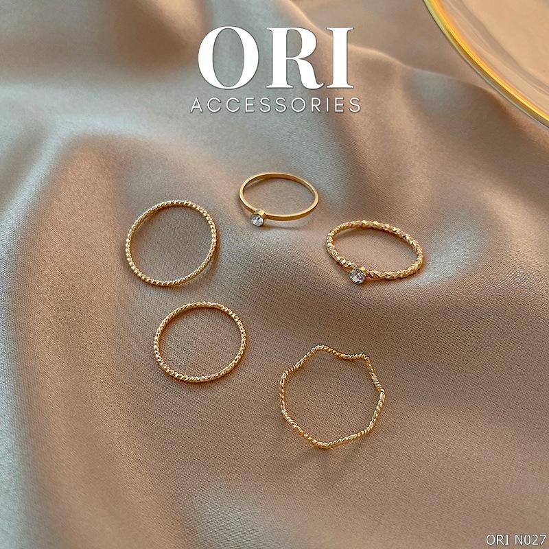 Set 5 nhẫn nữ Orson xinh xắn thời trang ORI ACCESSORIES N027