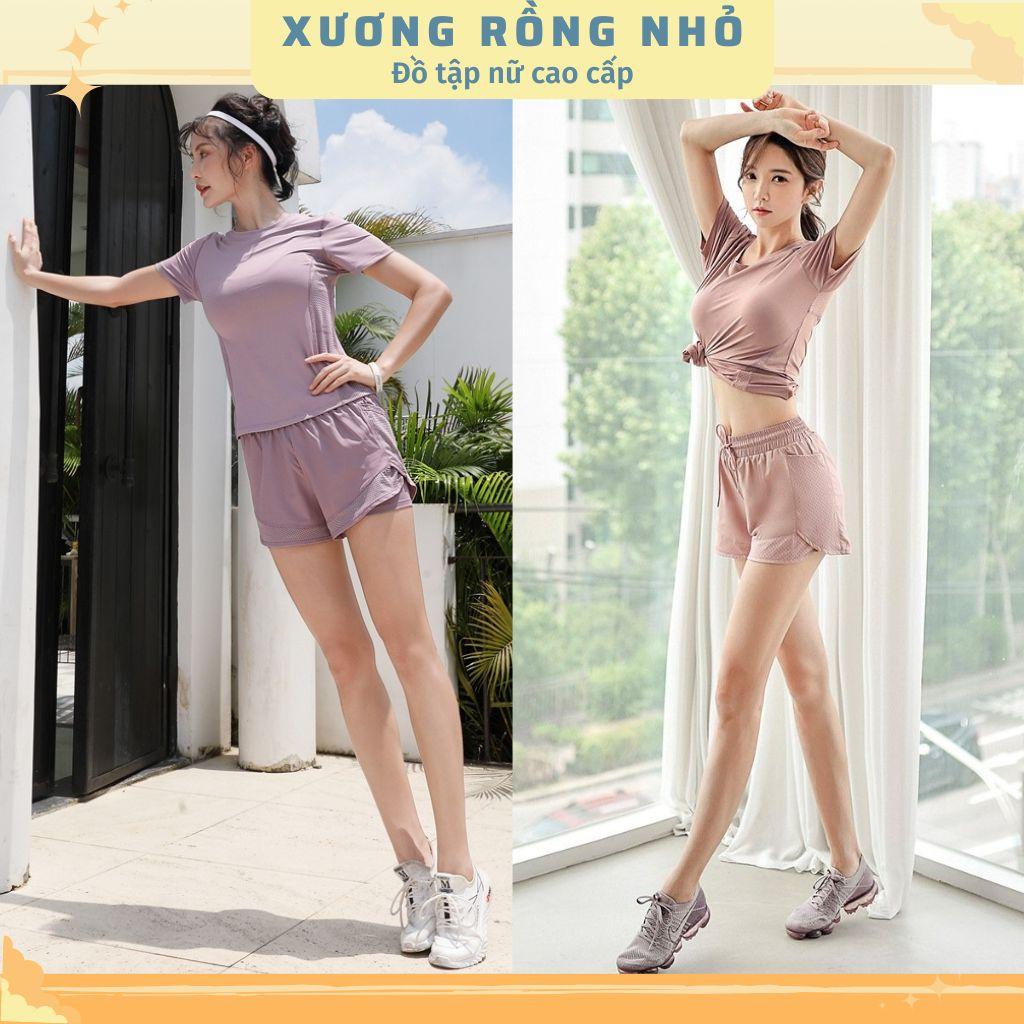 Đồ thể thao nữ, bộ đồ tập gym nữ chất thun lạnh phối lưới, tôn dáng - Quần áo tập gym nữ, chạy bộ, du lịch