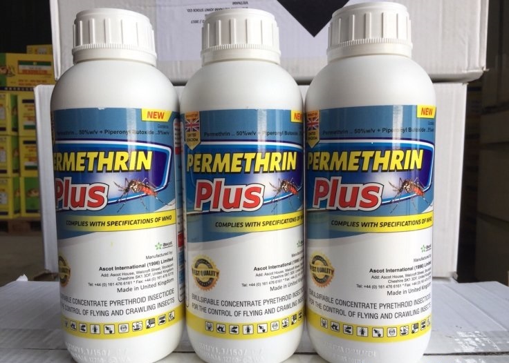 (Nhập Anh Quốc) Thuốc diệt côn trùng Permethrin Plus 50EC chai 1 lít  tác dụng mạnh với ruồi, muỗi, kiến, gián...