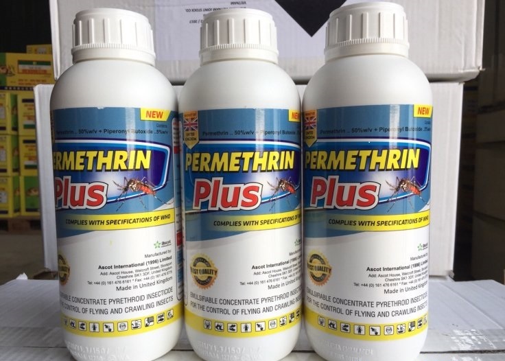 Thuốc diệt côn trùng Permethrin Plus 50EC chai 1 lít tác dụng mạnh với ruồi, muỗi, kiến, gián...
