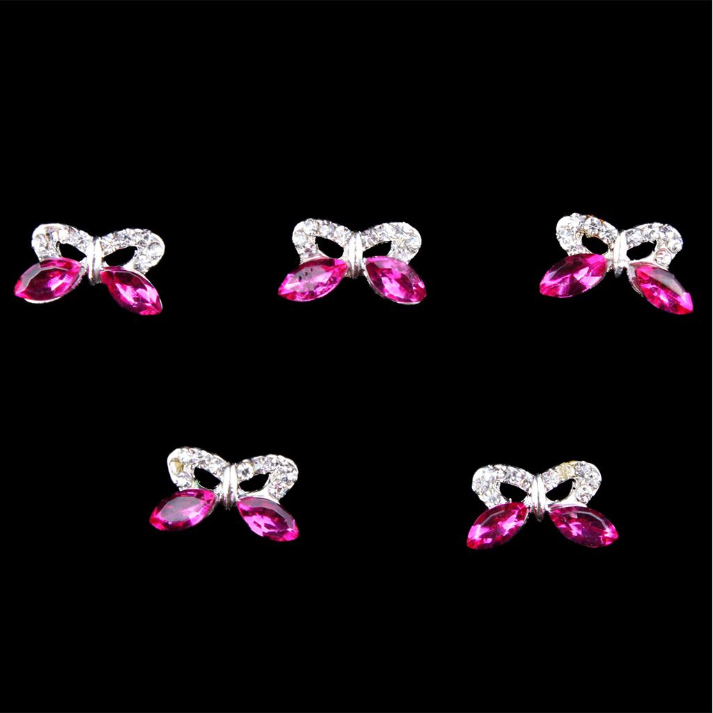 10 Pcs 3D Nail Art Charm Alloy Rhinestone Sticker Nail Tips Decorations