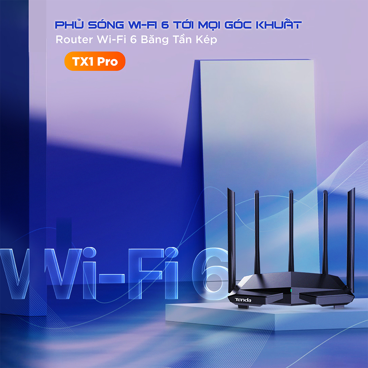 Tenda Thiết bị phát Wifi TX1 Pro Chuẩn Wifi 6 AX1500Mbps - Hàng chính hãng