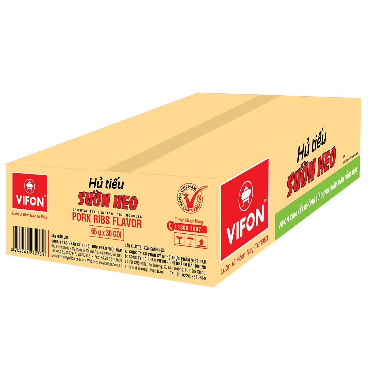 Thùng 30 Hủ Tiếu Sườn Heo VIFON (65g / Gói)