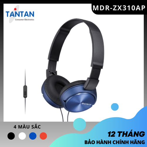 Tai nghe CHOÀNG ĐẦU Sony MDR-ZX310AP | | Neodymium tái tạo âm thanh mạnh mẽ - Thiết kế gập gọn nhẹ - Micro | Hàng Chính Hãng