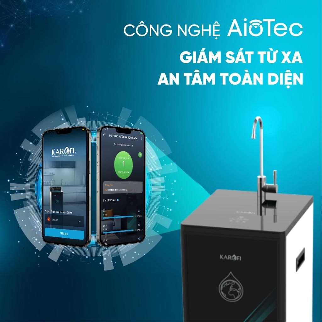 Máy lọc nước RO Mỹ 10 lõi Karofi KAQ-D58 Aiotec RO - Lắp đặt miễn phí toàn quốc - Bảo hành 36 tháng - Hàng Chính Hãng