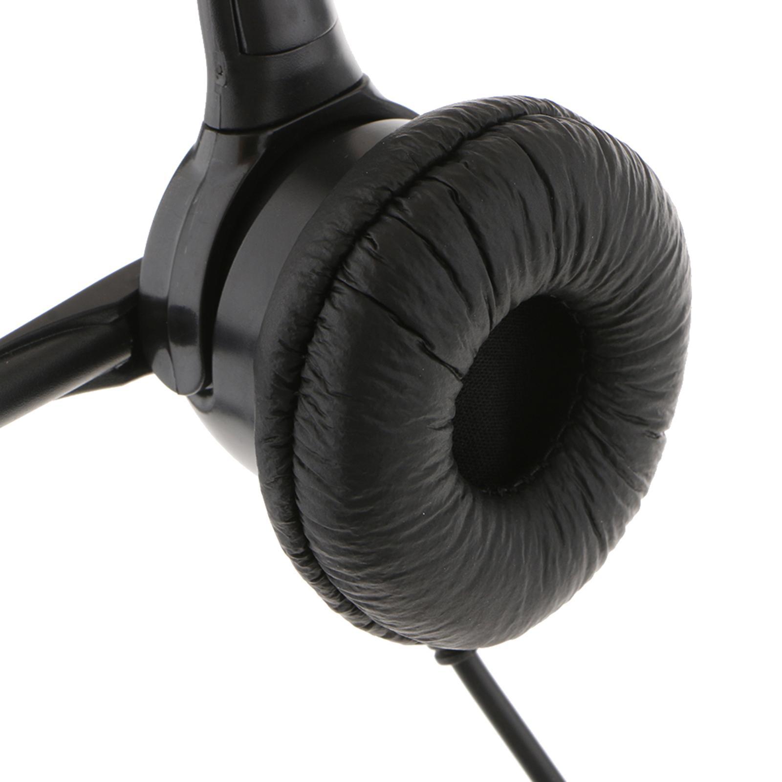 5Pcs Call Center Monaural USB Headset with Mic Microphone for Computer