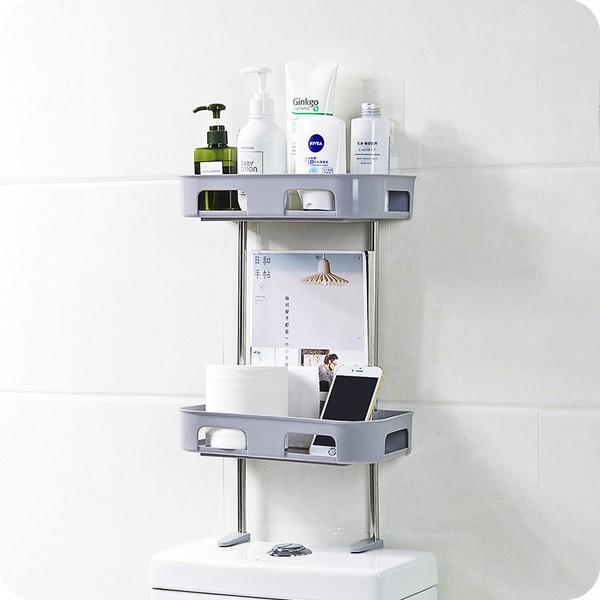 KỆ ĐỂ ĐỒ NHÀ BẾP ĐỰNG GIA VỊ , KHAY ĐỂ ĐỒ NHÀ TẮM NHÀ VỆ SINH HÍT CHÂN KHÔNG 2 TẦNG ĐA NĂNG TIẾT KIỆM DIỆN TÍCH