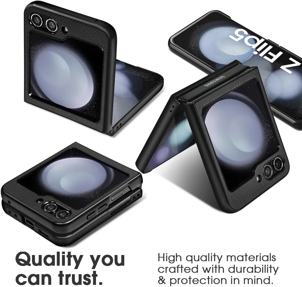 Ốp lưng dành cho Samsung Galaxy Z Flip 5 hiệu X Level Sợi carbon đẹp bền chắc không bám vân tay chống va đập - hàng nhập khẩu