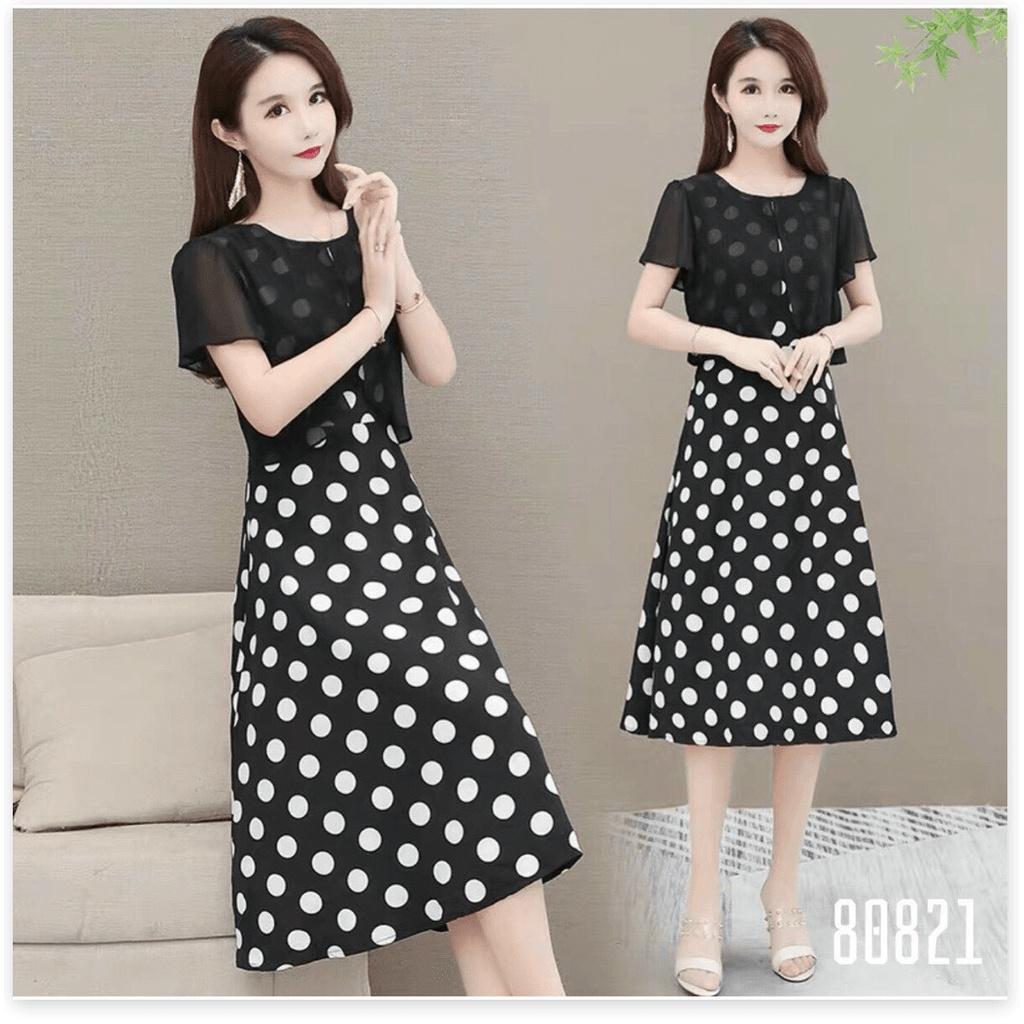 ĐẦM VOAN LỤA CHẤM BI DỰ TIỆC SIÊU XINH 2021 KME FASHION