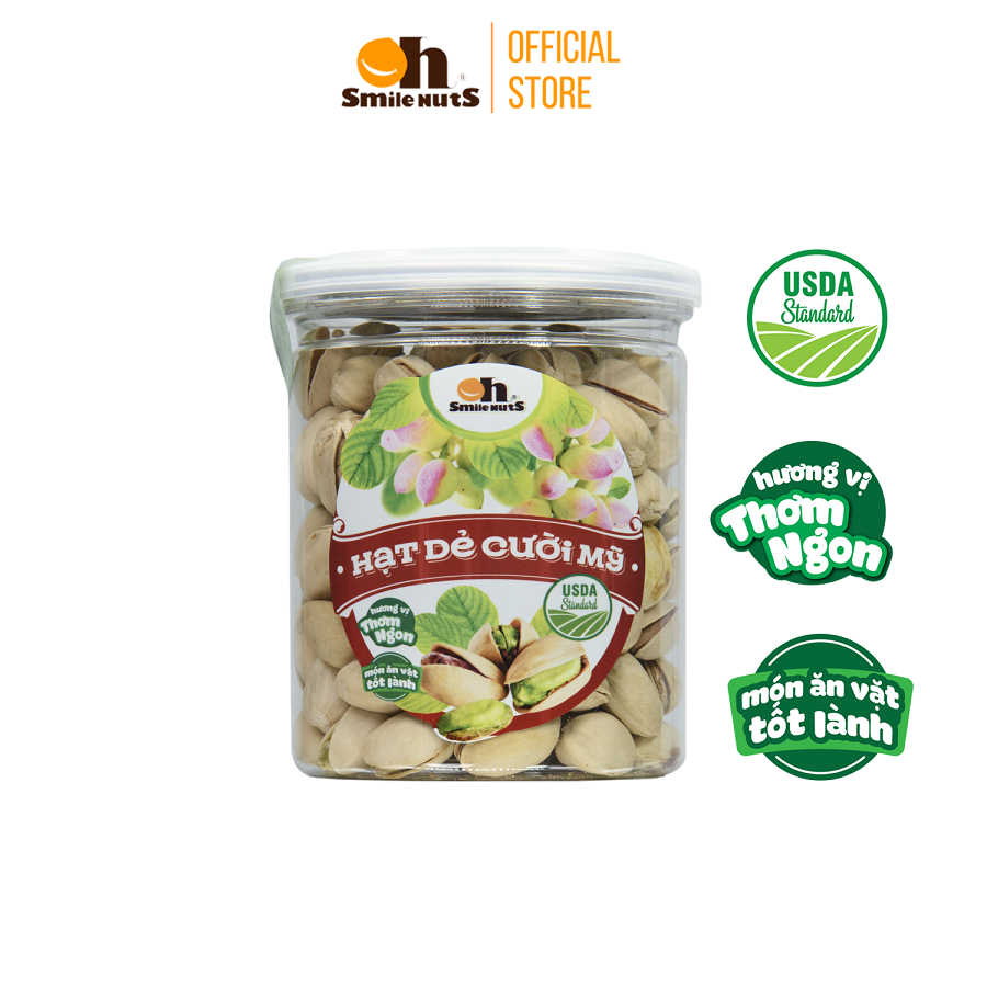 Hạt Dẻ Cười Mỹ Smile Nuts (215g - 500g) | 100% Nhập khẩu từ Mỹ, không tẩy trắng - Dẻ cười rang muối vừa ăn, thơm ngon, giòn rụm