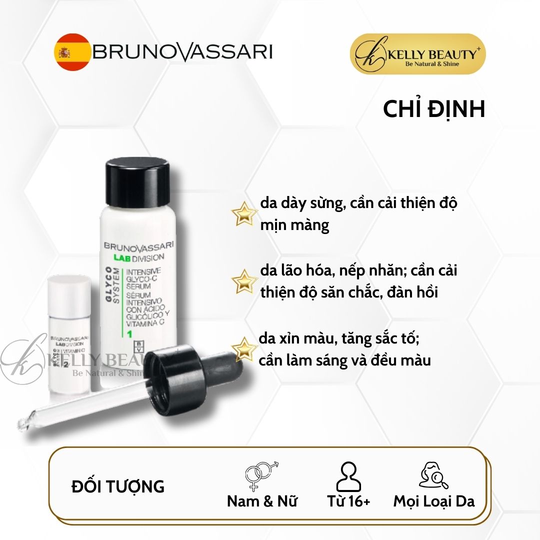 Huyết thanh chống lão hóa chuyên sâu Glycol System - Intensive Glyco C Serum - Bruno Vassari | Kelly Beauty