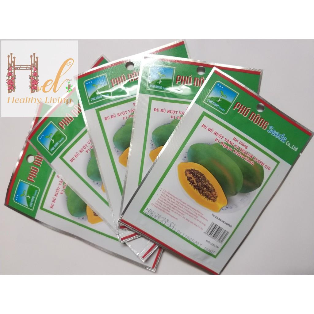 PN - Đu Đủ Ruột Vàng F1 - Trồng Rau Xanh Rau Sạch Organic Bằng Đất Sạch, Mùn Dừa Và Phân Bón Hữu Cơ