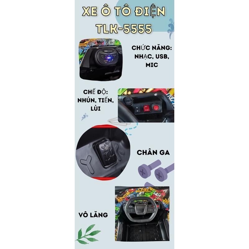 Xe ô tô điện trẻ em, xe oto điện cho bé có chế độ nhún, nhạc MP3 TLK-5555