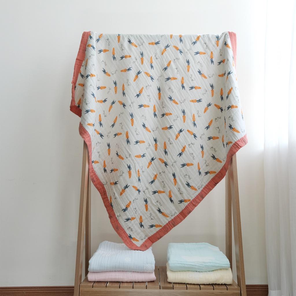 Chăn đắp cho bé sơ sinh Gooodmama chất liệu xô muslin chải kỹ kích thước 100x110cm